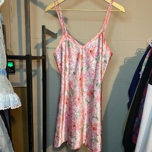 Delicates Pink and Salmon Floral Slip Dress